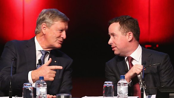 "Not going anywhere": Leigh Clifford and Alan Joyce.