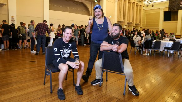 (From left) Event organisers Joel Amos, Jake Smyth and Kenny Graham at Mental Notes, Paddington Town Hall.