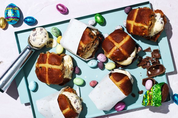 Easter egg ice-cream sandwiches.