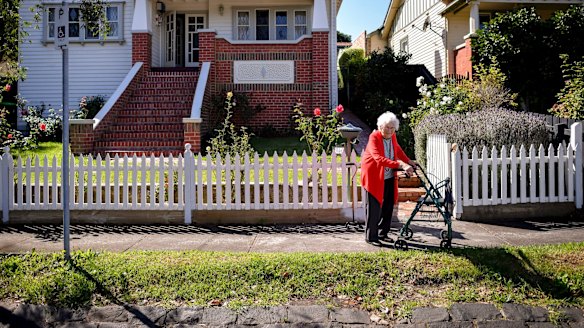 Doreen McKay, 88yo Coburg resident, has not been able to get a permit to build a driveway on her property due to heritage protections. 3 April 2017. The Age News. Photo: Eddie Jim,