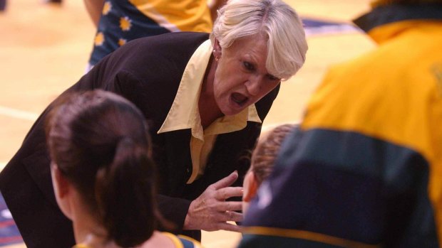 Australian netball coach Norma Plummer lays down the law during the match between New Zealand and Australia played at the Westpac Centre in Christchurch on Wednesday night.