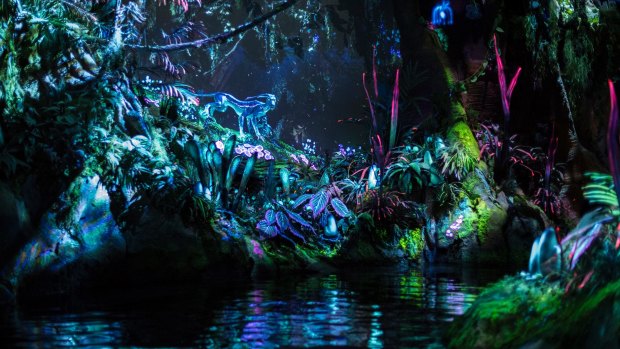 The Na'vi River Journey attraction on Pandora.
