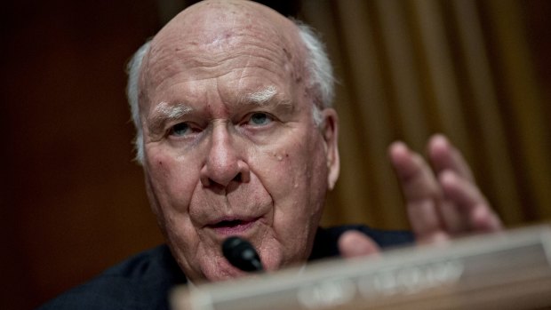 Democrat Senator Patrick Leahy, pictured in June, asked FBI nominee Christopher Wray: 'If the president asks you to do something unlawful or unethical, what do you say?'