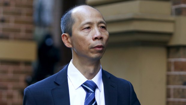 Robert Xie arrives at the NSW Supreme Court.