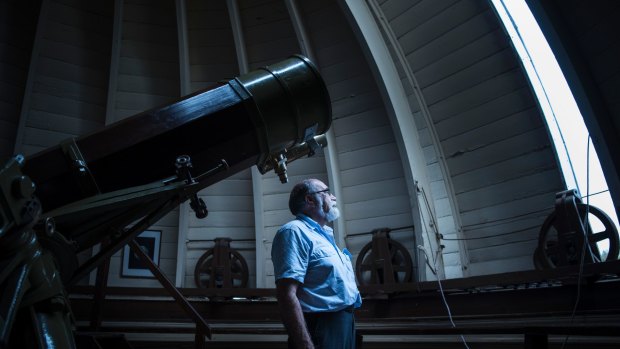 Astronomical Society of Victoria president Chris Rudge inside the Melbourne Observatory.