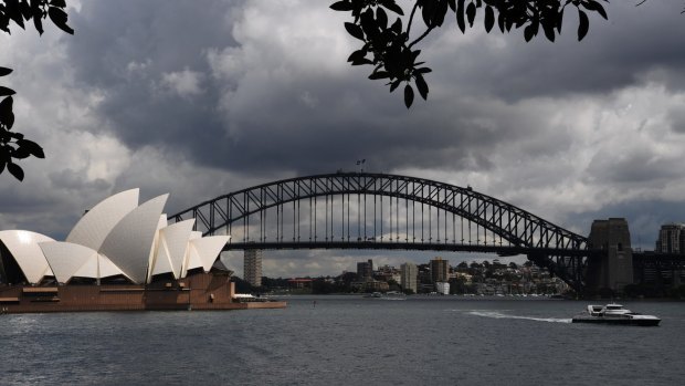 Storm clouds are brewing over Sydney with rain on the way.
