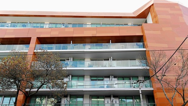 The cladding on the Trilogi apartment building in Prahran is a possible fire risk.