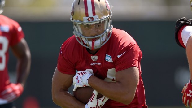 Knows his role: Jarryd Hayne at 49ers' practice.
