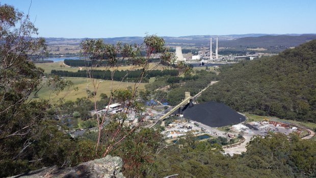 Springvale mine (foreground) supplies coal to the Mount Piper power station.