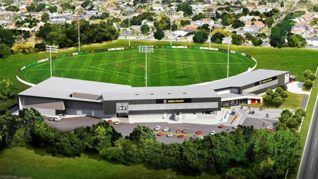 Reimagine Moorabbin. An impression of how the redeveloped ground will look.