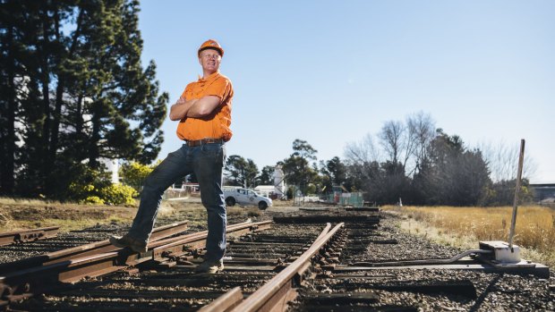 Access Recycling branch manager Ben Greentree at the old Shell depot rail lines that will  be put back in action.