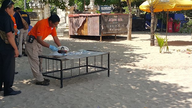 Police at the scene in Bali.