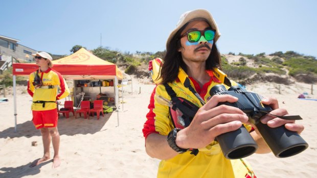 Lifesaver Ken-Leon Yap on shark watch.