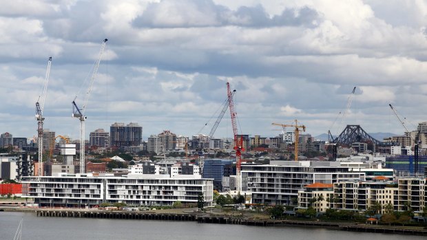 The cranes over Newstead are a sign of increasing housing supply in Brisbane.