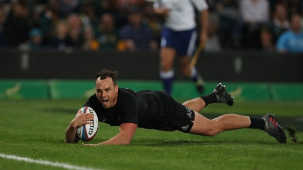 Try time: Israel Dagg scores one of his two tries against the Springboks.