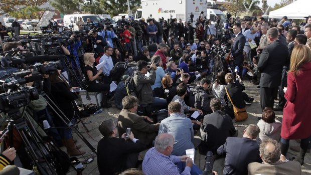 David Bowditch, assistant director in charge of the FBI LA Field Office, talks at a press.