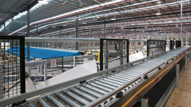 On track: Kathmandu's distribution centre features automated picking and packing. 