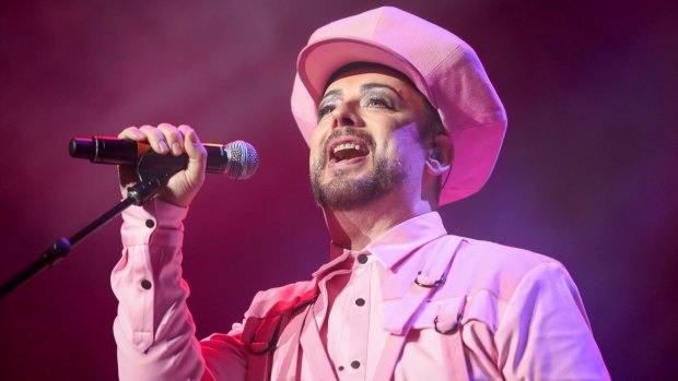 Colourful and easy fare: Boy George, seen here on stage in Melbourne, and Culture Club, gave a Sydney audience all it asked for, which wasn't that much.