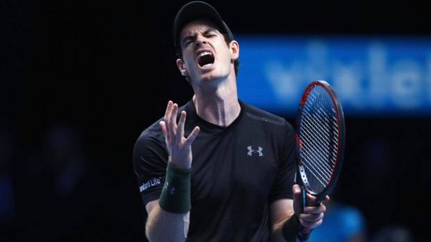 Sensitive soul: Andy Murray during his match against Kei Nishikori of Japan on day four of the ATP World Tour Finals.