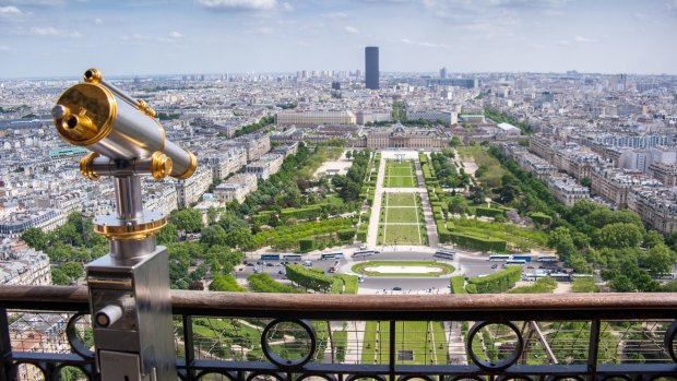 A view over Paris from the Eiffel Tower.