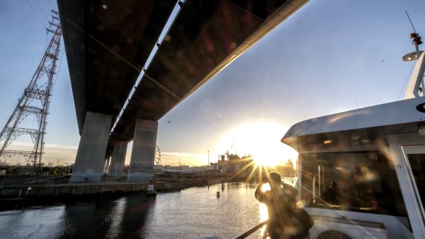 Commuters enjoyed a speculator sunrise over Melbourne.