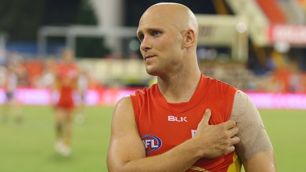 Gary Ablett feels the pain in his shoulder.