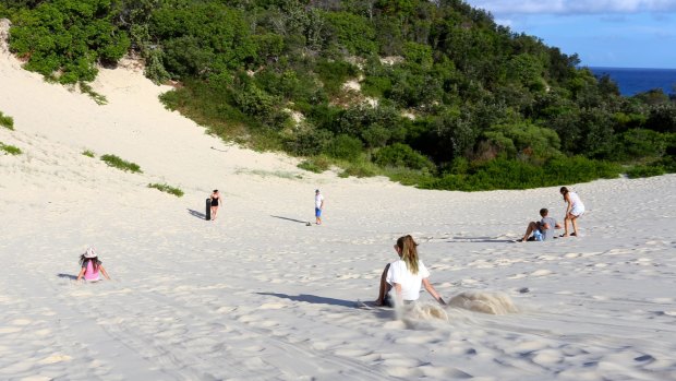 Sandboarding on North Stradbroke.