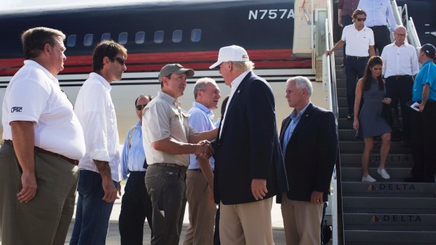 Good Donald: Trump was the first big-name out-of-state politician to show up in Louisiana to draw attention to the flooding.
