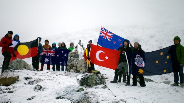 Veterans and descendants of Anzac soldiers gathered at last year's Anzac Day ceremony in the Himalayas, just a few hours before Nepal's 7.8 magnitude earthquake struck.