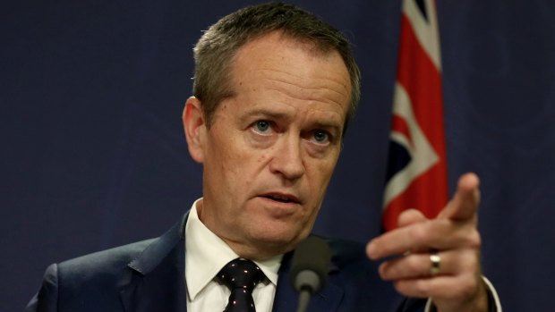 Opposition Leader Bill Shorten addresses the media during a press conference on Friday. 