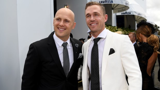 Cats reunited: Gary Ablett and Joel Selwood.