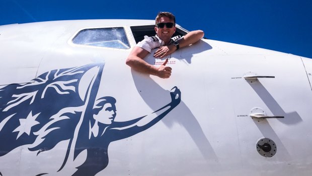 Chris Mayr in the flight deck of a Virgin 737.