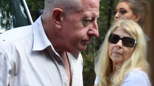 Mark and Faye Leveson at the search site on Friday.