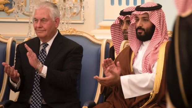 New order: US Secretary of State Rex Tillerson and Saudi Crown Prince Mohammed bin Salman in Riyadh in May.