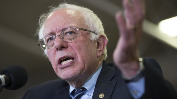 Rumpled, angry and on message: Democratic presidential candidate Senator Bernie Sanders on the campaign trail. 