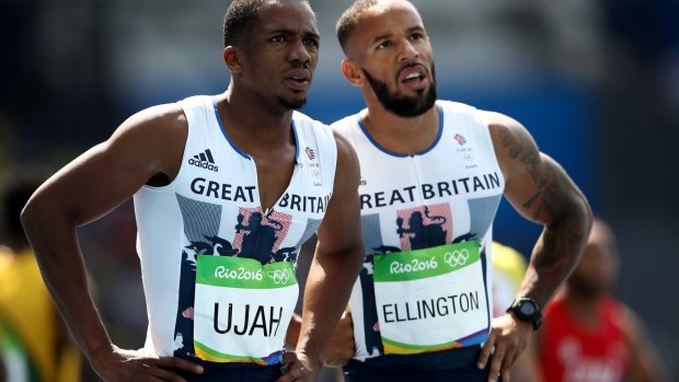 James Ellington (right), pictured with teammate Chijindu Ujah during the 2016 Rio Olympics.