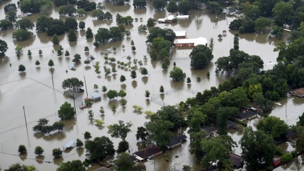 Flooded areas of North Baton Rouge, Louisiana.
