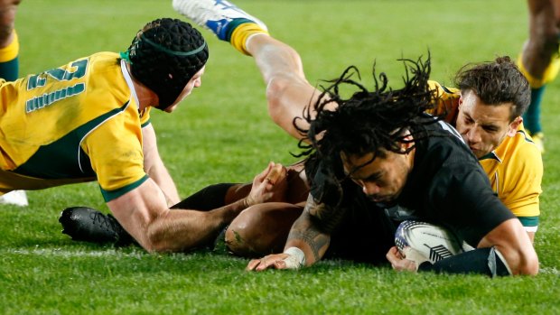 Unstoppable: The returning Ma'a Nonu goes in to score.