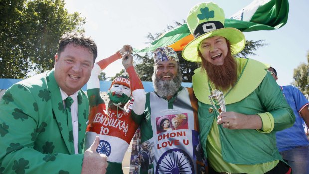 Great spirit: Fans of Ireland and India enjoyed Tuesday's match.