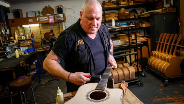 Head luthier at Maton Guitars, Andy Allen. 