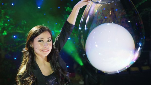 Melody Yang in the Gazillion Bubble Show, which is coming to Canberra Theatre Centre.