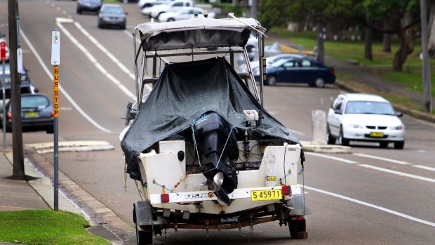 This boat trailer was parked long term at a bus stop in Nicholson Parade, Cronulla.