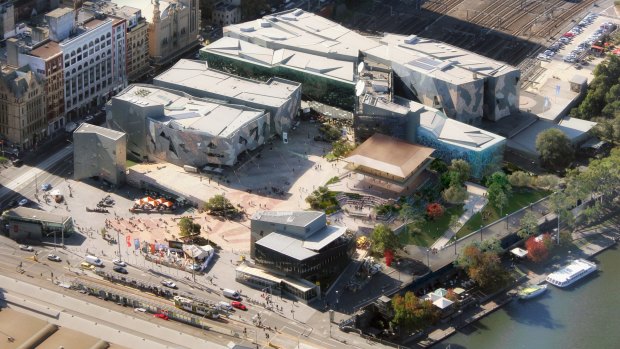 The new Apple store, as it will appear from the air.