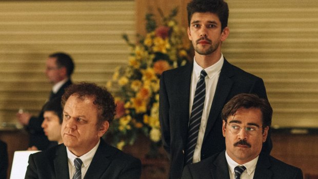 John C. Reilly, Ben Wishaw and Colin Farrell in <i>The Lobster</i>.
