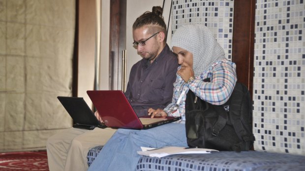 Luke Somers at work in Sanaa in July 2013.
