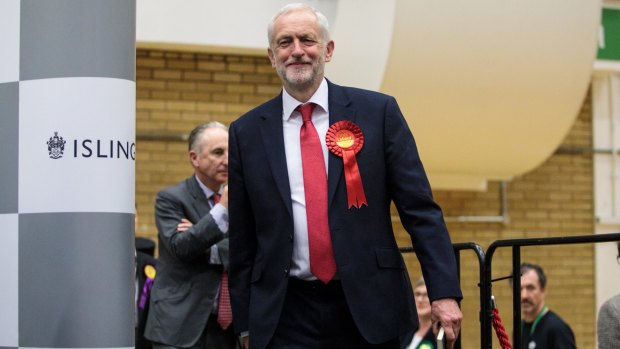 Labour Leader Jeremy Corbyn arrives in Islington, England, on Friday.