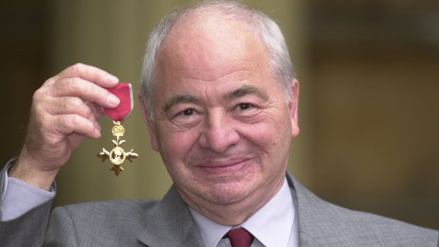 Writer Colin Dexter, who created music-loving Oxford detective Inspector Morse, after receiving the OBE in 2000.