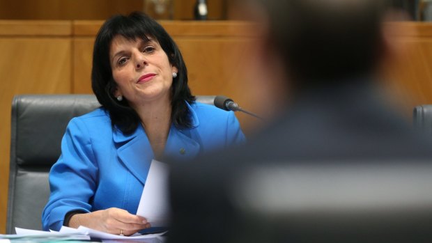 Liberal MP Julia Banks during the bank hearings at Parliament House in Canberra.