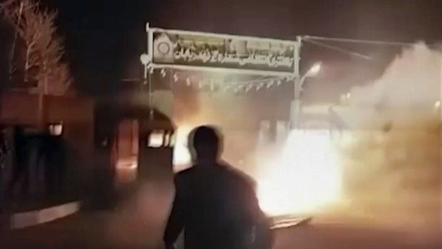 Six rioters were killed during an attack on the police station, according to Iranian state TV. 