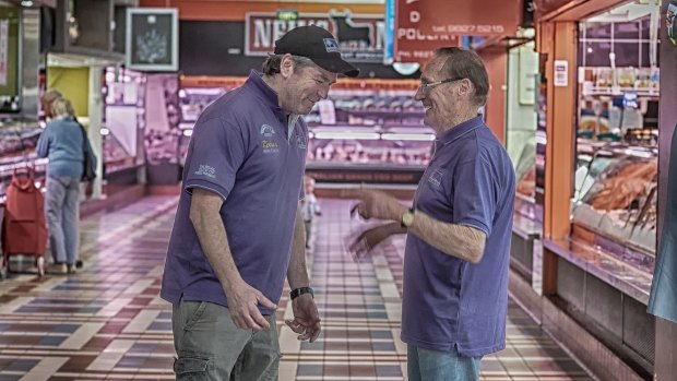 Choice words: Mark and Kevin Grocock from Kevin's Poultry at Prahran Market, who speak to eachother in code.  